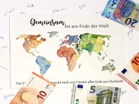 Geldgeschenk Weltkarte